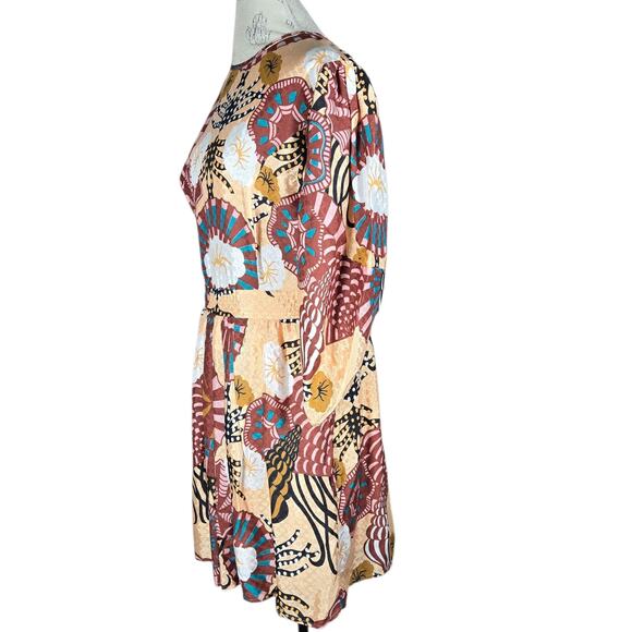 Scotch & Soda Sun Ray Dress Womens Medium Long Sleeve Printed Fit Flare - Picture 8 of 12